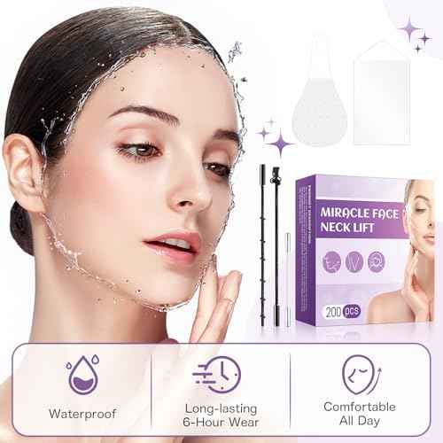 Neck Lift Tape Face Lift Tape 200PCS Face Tape Neck Tape Lifting Invisible Face Tape Lifting Invisible Bands Instant Facelift Tape for Wrinkles, Double Chin, and Sagging Skin (1)