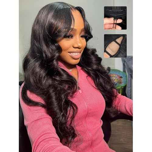 V Part Wig Human Hair Body Wave Upgrade Glueless Wigs Human Hair U part Vpart Human Hair Wig Beginner Friendly Real Hair wigs for Women 180% Density 22 Inch