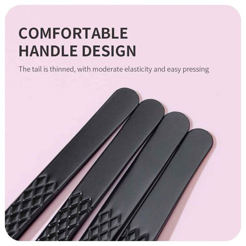 ANNAFRIS Lash Tweezers for Eyelash Extensions,Precision Fiber Tip for Volume Eyelash Extension,Lash Extension Tweezers for Easy Application and Removal (Black, 5PCS-01)