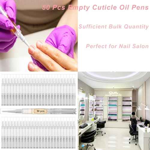 50 Pack Empty Cuticle Oil Pens Bulk-3ml Travel Size Nail Oil Pen, Disposable Twist Pens with Brush-No Leak, DIY Nail Care Kits for Nail Salon