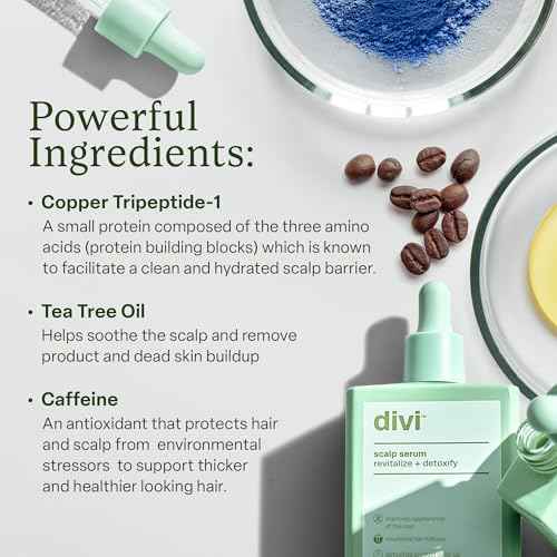 Divi Scalp Serum for Thinning Hair Clinically Tested, Non-Greasy Formula with Amino Acids, Caffeine & Rosemary Oil Promotes Healthy Scalp & Fuller-Looking Hair, Reduces Oil & Product Buildup
