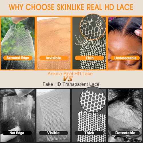 13x4 SKINLIKE Real HD Lace Frontal Only Human Hair 13x4 Body Wave Frontal Closure 0.10mm Ultra Thin Invisible Lace Pre-plucked Melted Hairline Natural Black 18 Inch