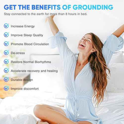AsmrCap Grounding Sheets King, 95% Organic Cotton+ 5% Pure Silver Fiber, Grounded Sheets with Grounding Cord, Bed Grounding Kit for Healthy Sleep Therapy [DeepGrey King-76"x 80"x 13"]