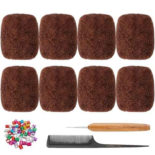 Afro Kinkys Bulk Human Hair for Dreadlock Extensions,Repair Locs, Twists and Braids, 240 Gram Each Package 100% Human Hair Afro Kinky Bulk Can be Dyed and Bleached (Auburn 30# 8inch)