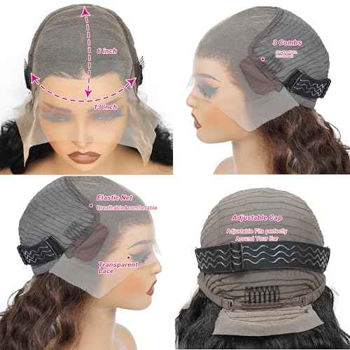 Bob Wig Human Hair 13x6 Body Wave Lace Front Wigs Human Hair Highlight Ombre P4/27 Glueless Wigs Pre Plucked With Baby Hair 200 Density Hd Lace Frontal Wigs For Black Women 16 Inch