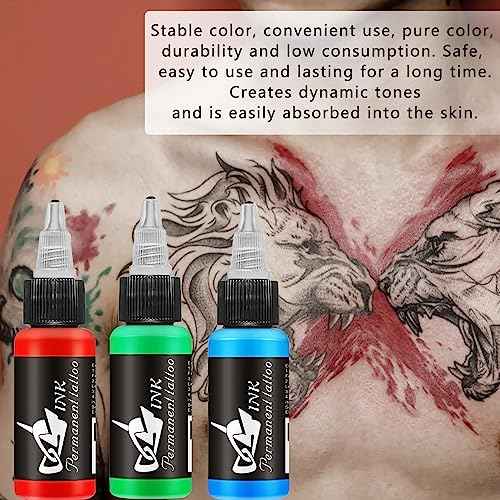 BAODELI Tattoo Ink Set,1oz 30ml/Bottle Tattoo Pigments Set 14 Colors Tattoo Ink Color Set Bright&Long Lasting