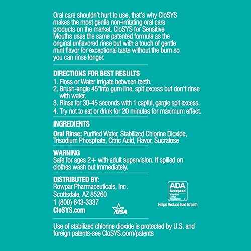 CloSYS Sensitive Mouthwash, Pack of 48 Pefect for Dental Offices, Gentle Mint, Alcohol Free, Dye Free, pH Balanced, Helps Soothe Mouth Sensitivity, Fights Bad Breath, 3.4oz Mouth Rinse TSA Approved