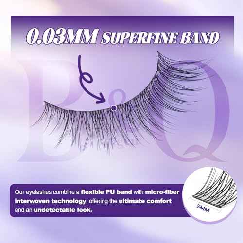 B&Q Natural Lash Clusters 02 - Cluster Eyelash Extensions, Pesta?as Postizas Naturales Style Eyelashes Comfort Fit - Day-to-Night Natural Effect - Office & Date Ready For Effortless Beauty(8-16mix)