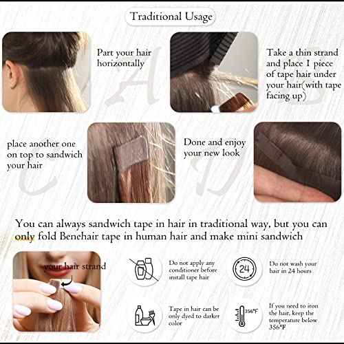 Benehair Tape in Hair Extensions Human Hair Blonde 20pcs 50g/pack Straight Hair Extensions Seamless Skin Weft Tape in Natural Hair for Women (22", 613 Bleach Blonde)