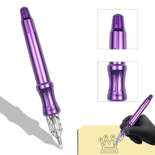 Chiitek Tattoo Kit Handpoke Tattoo Manual Kit 20PCS Tattoo Cartridge Needles,Hand Tattoo Kit Complete DIY Tattoo Tool Kit with Ink Purple