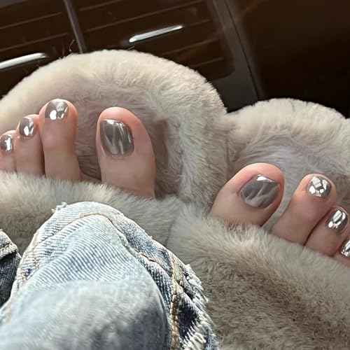 Holographic Mirror Nail Powders Chrome Silver Effect Pure Metallic Dust Sequins UV Gel Nail Chrome Pigment for Nail Art Decoration,Silver Chrome Nail Powder