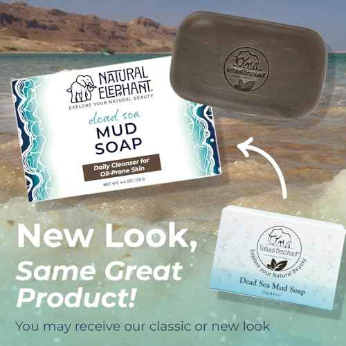 Natural Elephant Dead Sea Mud Soap Bar | Mineral-Rich Face & Body Cleanser with Natural Dead Sea Minerals | 4.4 oz (125 g) Pack of 10
