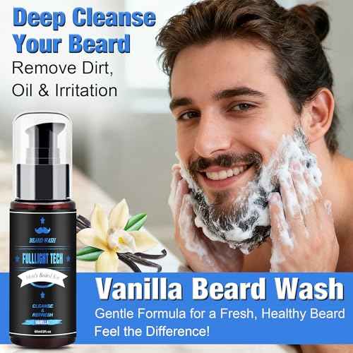 Husband Birthday Gifts,Beard Kit Includes 3 Scented Beard Oil,Vanilla Beard Shampoo & Balm, Brush, Comb,Scissors,Beard Care & Grooming Men Christmas Stocking Stuffers Gifts for Men Him Dad Boyfriend