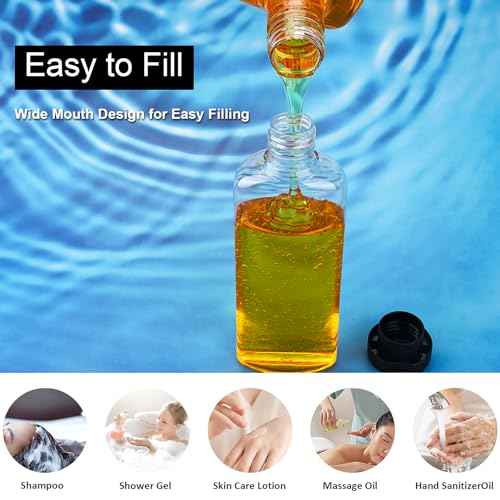 Travel Shampoo and Conditioner Bottles 7.7oz 3 Pack Leak Proof Squeeze Bottles with Flip Cap Refillable Containers Plastic Travel Toiletry Bottles for Lotion Shampoo Conditioner