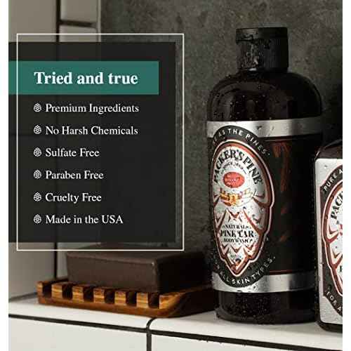 Packer's Pine Tar Body Wash | Soothing Mens Shower Gel For Psoriasis Relief | Made With Natural Pine Tar and Pine Oils | Paraben & Sulfate-Free, 16 fl oz, 2 Pack