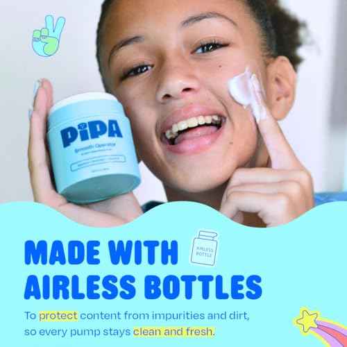 Pipa Skincare Smooth Operator Kids Face Moisturizer 1.7 oz | Clean, Non-Toxic, Hypoallergenic, Fragrance-Free Lotion | Multi-Vitamin Ceramides Cream | Gentle Daily Skin Care for Tweens Ages 8 to 13