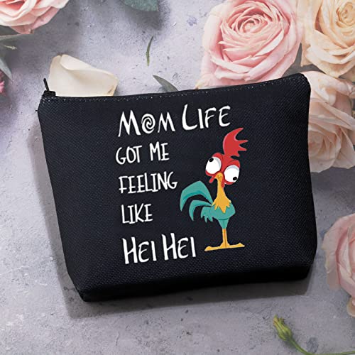 BDPWSS Chicken Makeup Bag Mom Life Got Me Feeling Like Hei Hei Rooster Gifts Funny Chicken Gifts Hei Hei Fans Cosmetic Bag For Sister Friend Bestie (Mom life HEI bl2)