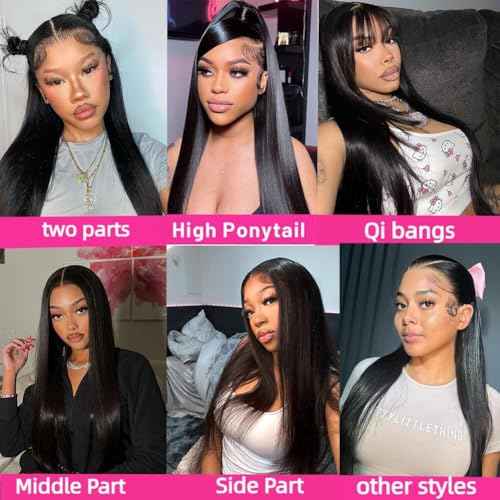 22 Inch Lace Front Wigs Human Hair 200 Density 13x4 HD Lace Front Wigs Human Hair Pre Plucked Glueless Wigs Human Hair for Women Straight Lace Frontal Wigs Natural Color