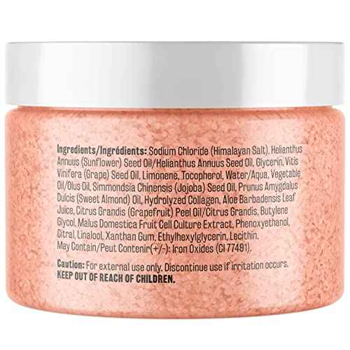 Himalayan Salt Scrub, Face, Foot, and Body Exfoliator with Collagen and Stem Cells Exfoliating Scrub for Toning, Cellulite, and Skin Care by M3 Naturals (Pack of 2)