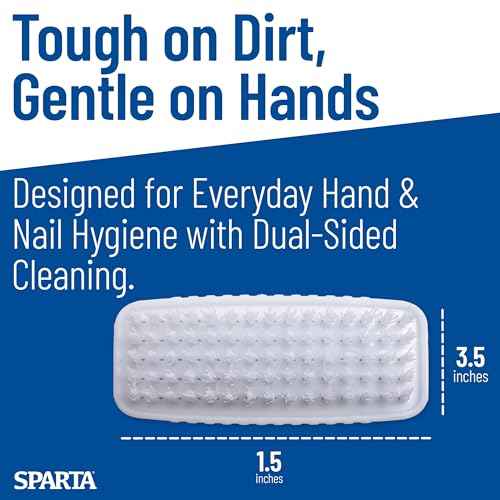 SPARTA 3623900 Plastic Hand Brush, Nail Brush With Polypropylene Bristles For Kitchens, Homes, Restaurants, 3.5 Inches, White, (Pack of 24)