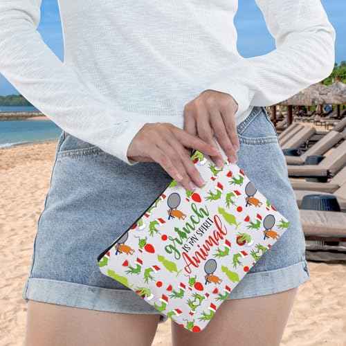 WZMPA Green Monster Cosmetic Makeup Bag Doctor Cat Fans Gifts Monster Is My Spirit Animal Zipper Pouch Bag For Monster Fans