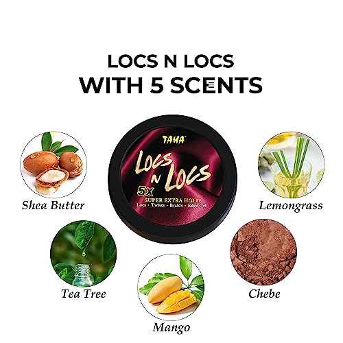 Taha Locs & Locs Gel - 5X Super Extra Hold, Natural & Non-Damaging for Locs, Braids, Twists - 16 Oz (Lemongrass, 1 Pound(Pack of 1))