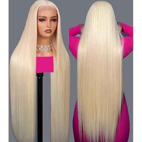 32 Inch 613 Lace Front Wigs Human Hair 200 Density Blonde Wig Human Hair 613 Straight Frontal Wigs Human Hair Pre Plucked For Women 13x4 Honey Blonde HD Lace Front Wig