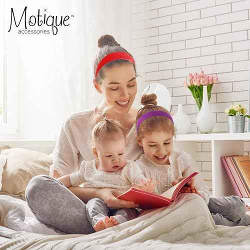 Motique Accessories 1 Inch Wide Suede Like Headband Solid Hair band for Women and Girls (Red)