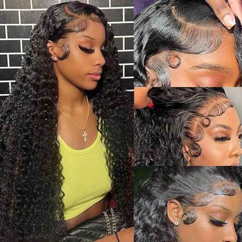 soHygge 30 Inch Deep Wave Lace Front Wigs Human Hair 13x6 HD Lace Front Wigs Human Hair Pre Plucked Deep Curly Wig 200% Density Frontal Glueless Wigs Human Hair for Women