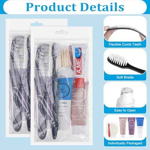 Toiletries Kits Bulk Disposable Travel Supplies, Personal Hygiene Care Essentials Men Women Trial Size Toiletry Sets Amenities for Hotel/Camping/ Charity/Homeless/Shelter/Relief 7 in 1 (20 Pack)