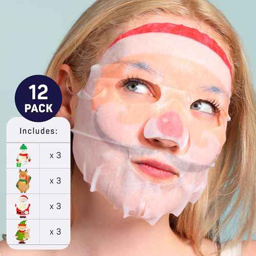 SpaLife Beauty Santa¡¯s Workshop Christmas Face Mask Bundle | Korean Facial Masks | Hydrating, Soothing and Firming Sheet Mask Set | Christmas Face Masks for Women | Spa Party Favors | 12 Pack