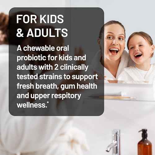 NatureWise Oral Probiotics for Mouth Bad Breath - Chewable Sugar-Free Mint - Lactobacillus reuteri Chewable - Oral Probiotics For Kids & Adults - Non-GMO USA Manufactured - 50 Count[50-Day Supply]