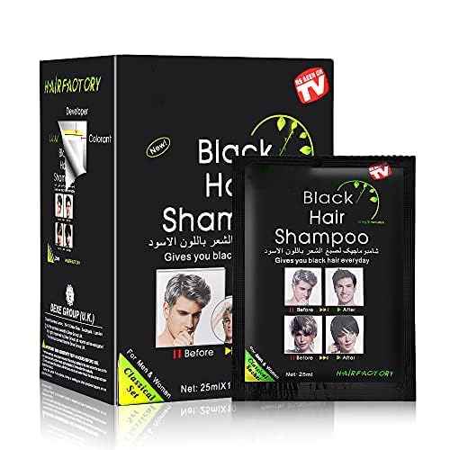 10 PCS Hair Dye Shampoo for Men Women, Black, Natural Hair, Instant Hair Dye, Lasts 30 Days, Great Choice for Woman & Man