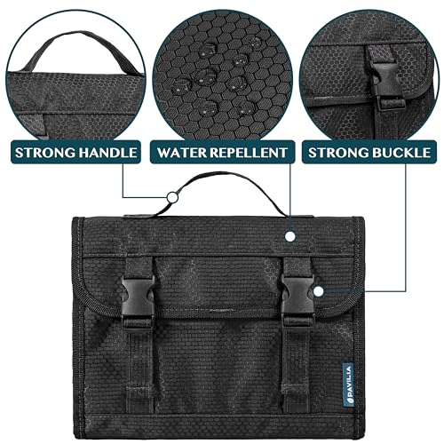 PAVILIA Travel Hanging Toiletry Bag for Women Men, Large Capacity Makeup Bag Kit, Waterproof Cosmetic Storage Organizer Case for Bathroom Shower
