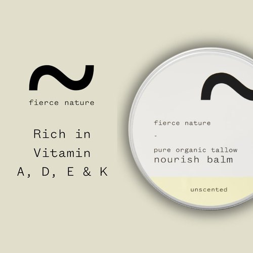 fierce nature - Pure Organic Tallow Nourish Balm (Unscented) - 100g