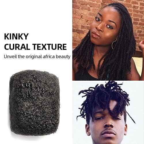 Tight Afro Kinky Bulk 100 £¥ Human Hair for Draedlock Extensions, Repair Locs, Twists and Braids 3 Bundles/Package (18 Inch, 1B - Natural Black)