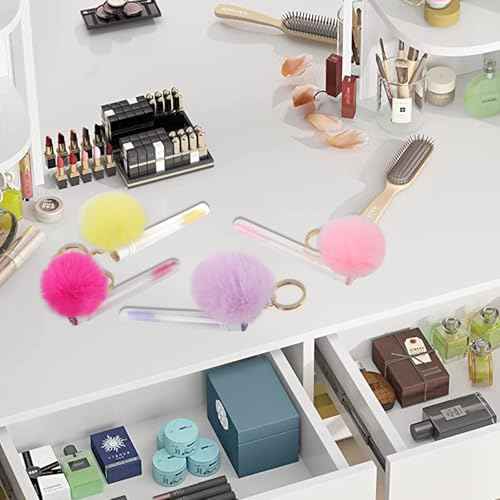 48 Pieces Disposable Mascara Wands Set,Include 24 pcs Disposable Crystal Lash Spoolies Brush and 24 Pieces Reusable Diamond keychain Empty Eyelash Brush Tubes for Women Girls Makeup Brush Kit