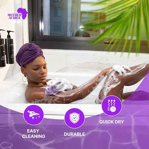 Mother Africa African Net Sponge With Handles Black Owned 3 Pack African Exfoliating Bath Sponge for Shower Washcloth Loofah Knots Gentle Deep Cleansing Back Authentic Scrubber Face & Body Men & Women