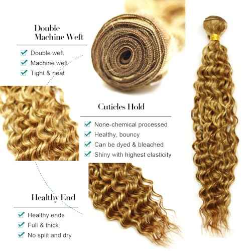 Highlight Human Hair Bundles Blonde Deep Wave Bundle 18 20 22 Inch 2 Tone Honey Blonde Mixed With Light Brown Bundle