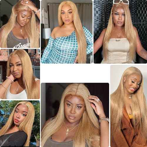 Honey Blonde Bundles Color 27 Straight Human Hair Bundles Blonde Human Hair Brazilian Remy Mixed Length Double Weft Straight Hair 28 30 32 inch