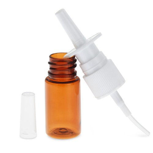 Bright Creations Nasal Spray Bottle - Pack of 24-0.35 fl oz (10 ml) Refillable Nasal Spray - Amber Nose Sprayer - Fine Mist Nozzle & Refillable Atomizer