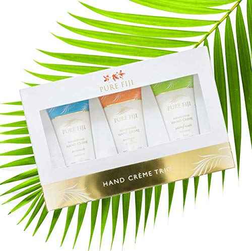 Pure Fiji Hand Creme Trio - Nourishing Hand Cream - Coconut, Mango, Starfruit Infusions, 3 x 1oz