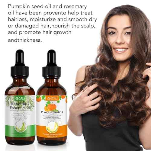 Pumpkin Seed Oil for Hair Growth, Moisturizing Dry Damaged Hair, Scalp, Face, Nails, Body, Skin Care Products,Pack with Rosemary Oil