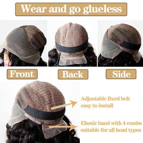 250% Full Density 99J Burgundy Lace Front Wigs Human Hair 13x4 Short Bob Wigs Human Hair Glueless Wear and Go Loose Deep Wave Wig Pre Plucked Pre Bleached Red Wig Human Hair (18inches)
