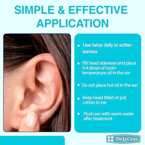 De La Cruz Ear Wax Remover and Earwax Softener, 100% Pure Sweet Oil for ears, Gentle and Natural Ear Oil - 1 Fl OZ - 2 Pack