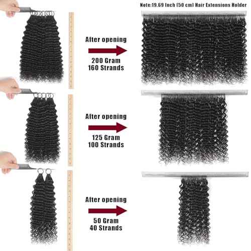 Human Crochet Hair for Black Women 22 Inch 50g Deep wave Crochet Human Hair Bundles Pre-Separated Feather Crochet Human Hair Deep Wavy Invisible Crochet Hair Extensions 40 Strands Natural Black