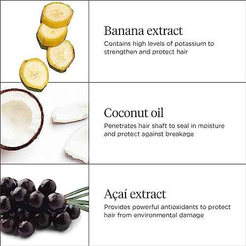 Briogeo Superfoods Banana + Coconut Hair Pack, Replenish Dull, Dry Hair and Supports Healthy Hair and Scalp, Moisturizing for All Hair Textures, Hydrating Cleanse, Vegan, Cruelty-Free, 2 x 12.5 fl oz