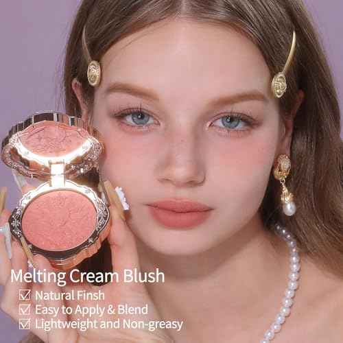 Flower Knows Little Angel Cream Blush,Buildable & Blendable Makeup Blush for cheeks,Soft & Long-lasting,Dusty Mauve Rose Flush for All Skin Tones(04 Rose Ashes,6g)
