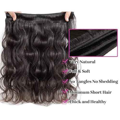 MDL 12A Human Hair 4 Bundles 20 22 24 26 Inch Body Wave Bundles Human Hair Unprocessed Brazilian Virgin Double Weft Natural Black