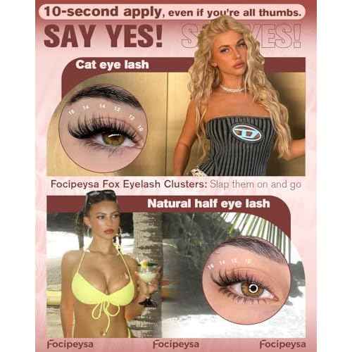Focipeysa Wispy Lash Clusters Natural Eyelash Clusters Pesta?as Postizas Naturales Spiky Manga Lash Extensions C Curly Individual Lashes 10-16mm with Bottom Lashes Clusters DIY Lash at Home